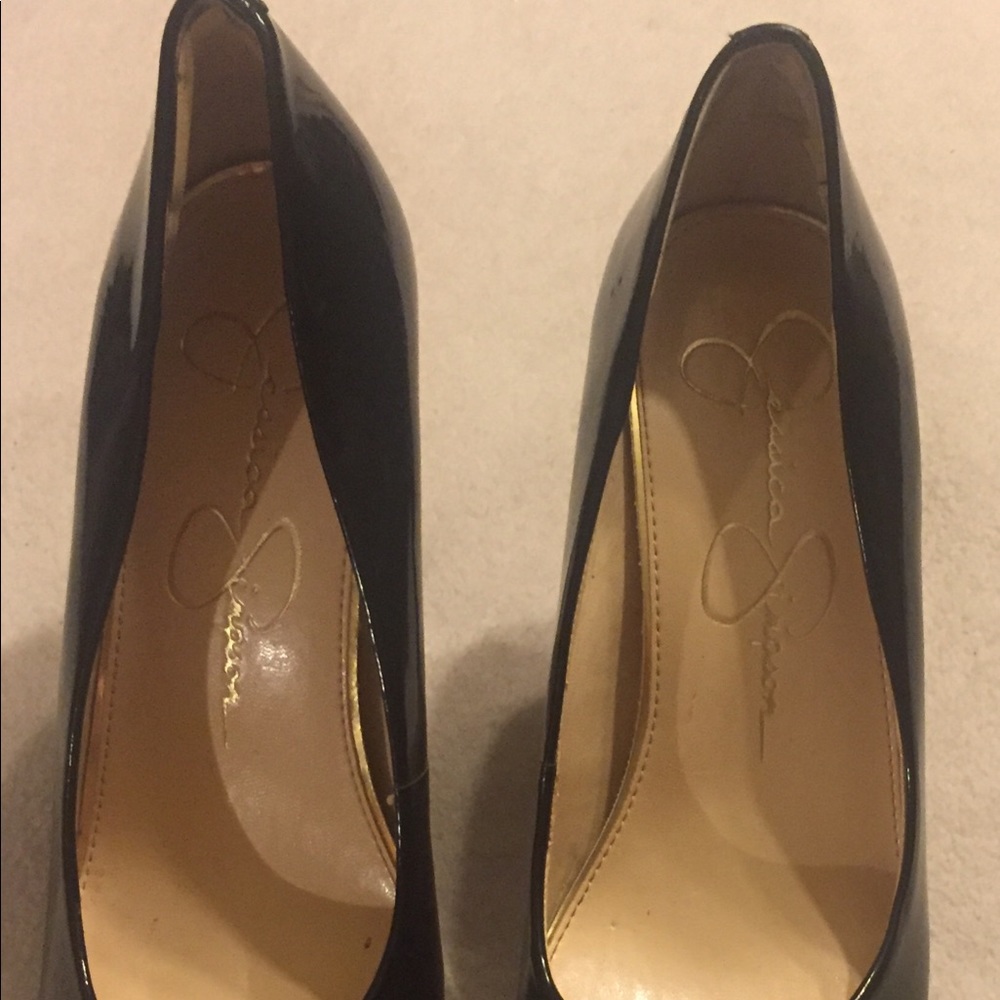 Jessica Simpson Black Patent Leather Heel Sz 8.5 M - Picture 4 of 7